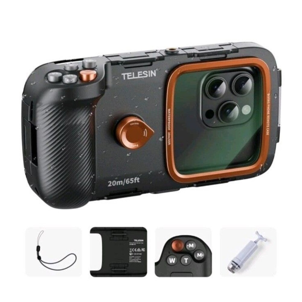 TELESIN Diving Waterproof Phone Case Universal Phone Camera Shoot Hand Grip